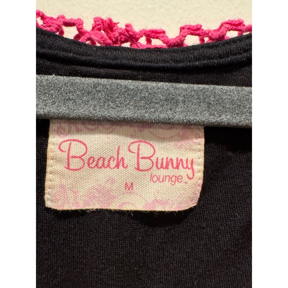 Beach Bunny Y2K Black Pink Crochet Tracksuit Low Rise Scrunch Flare Hoodie Set - Picture 7 of 9